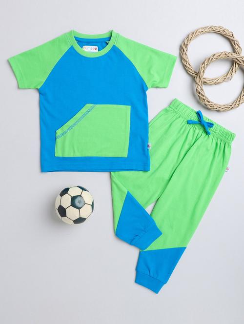 color block cotton full length set - 19900944 - Very Small Image - 1