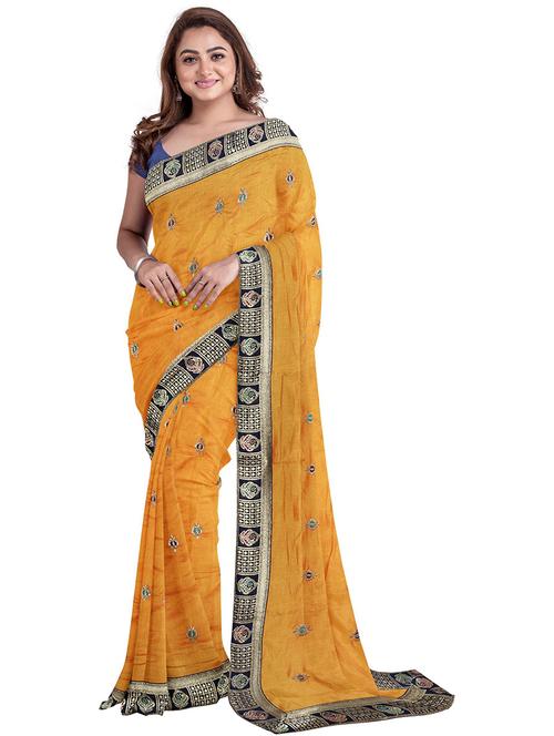 embroidered saree with blouse - 19902278 - Very Small Image - 1