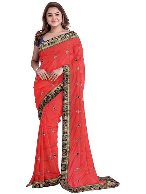 self design saree with blouse - 19902384 - Very Small Image - 1