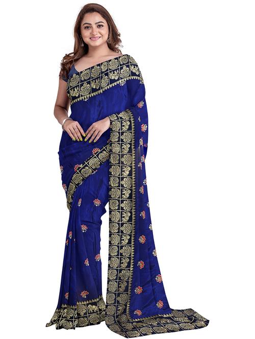 self design saree with blouse - 19902413 - Very Small Image - 1