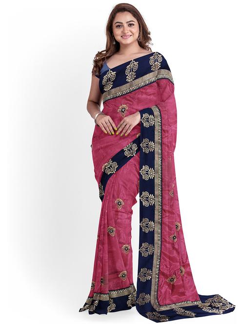 self design saree with blouse - 19902417 - Very Small Image - 1