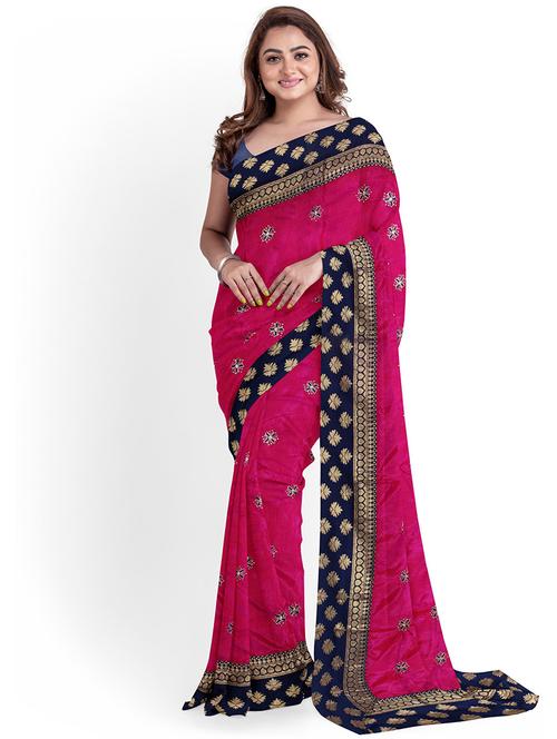 self design saree with blouse - 19902533 - Very Small Image - 1