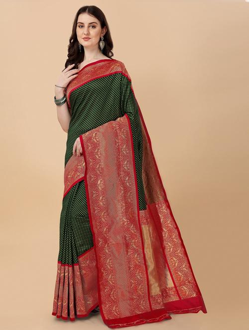 self design bordered saree with blouse - 19903047 - Very Small Image - 1