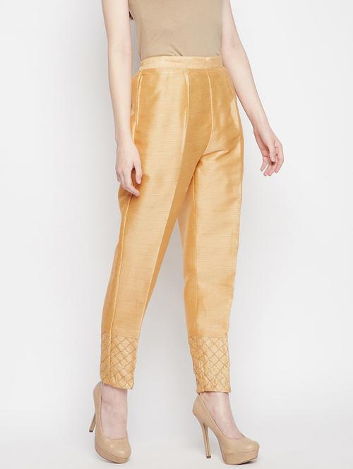 women mid rise solid with work flat front trousers - 19904707 - Very Small Image - 1