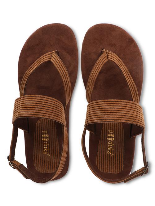 brown solid back strap sandal - 19906096 - Very Small Image - 1