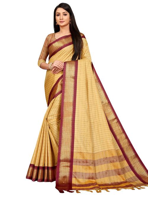 self design woven saree with blouse - 19906194 - Very Small Image - 1