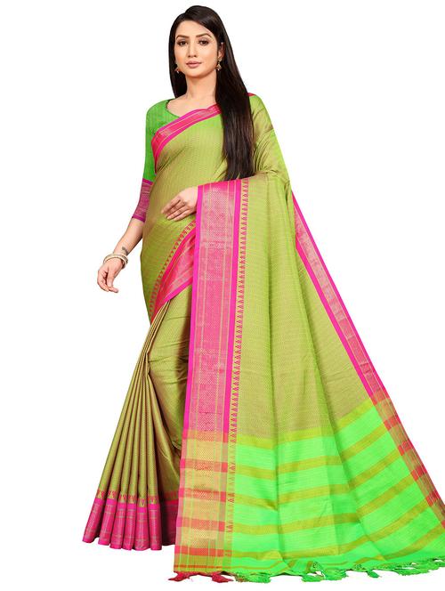 self design woven saree with blouse - 19906195 - Very Small Image - 1