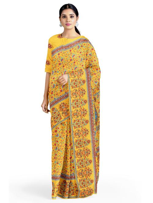 self design printed saree with blouse - 19906235 - Very Small Image - 1