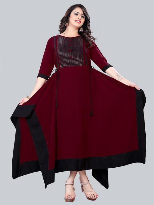 round neck tiered asymmetric kurta - 19908086 - Very Small Image - 1