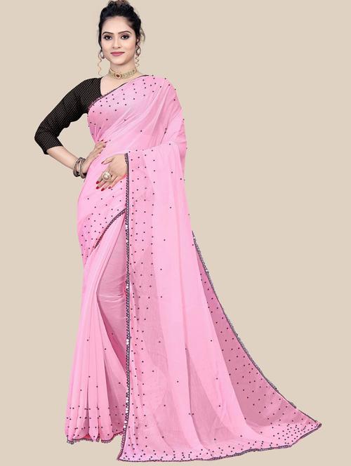 self design chiffon saree with blouse - 19908147 - Very Small Image - 1