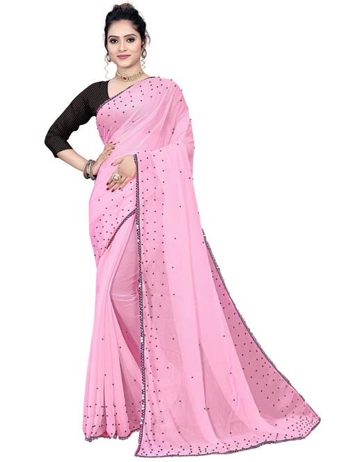 self design chiffon saree with blouse - 19908153 - Very Small Image - 1
