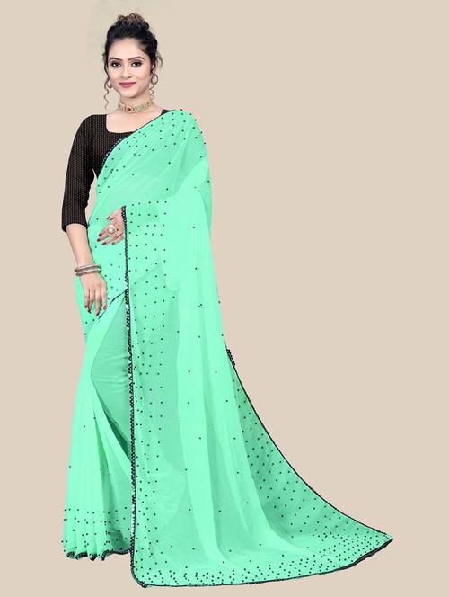 self design chiffon saree with blouse - 19908154 - Very Small Image - 1