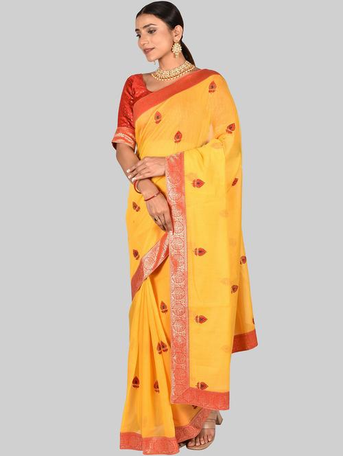 self design saree with blouse - 19908301 - Very Small Image - 1