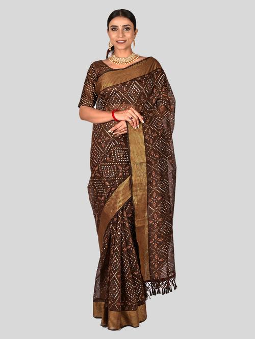 printed saree with blouse - 19908326 - Very Small Image - 1