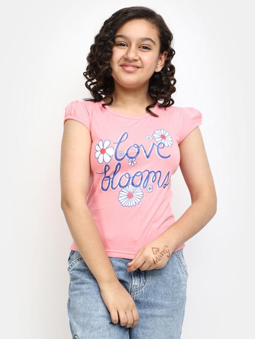girls printed round neck regular tee - 19908609 - Very Small Image - 1
