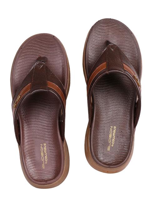 men brown slip on slipper - 19908691 - Very Small Image - 1
