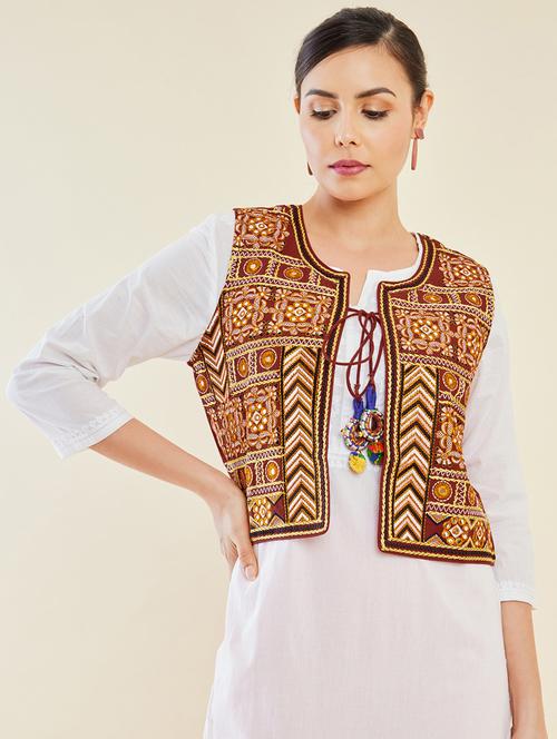 embroidered regular jacket - 19909247 - Very Small Image - 1