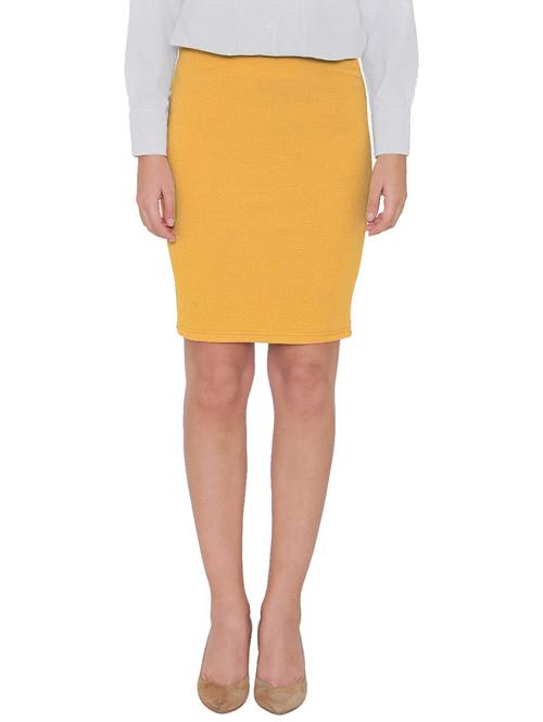 yellow solid pencil skirts skirt - 19909549 - Very Small Image - 1