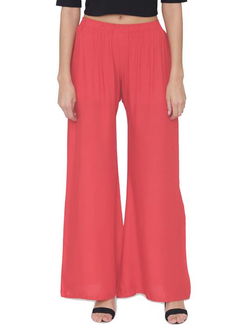pink solid full length palazzo - 19909635 - Very Small Image - 1