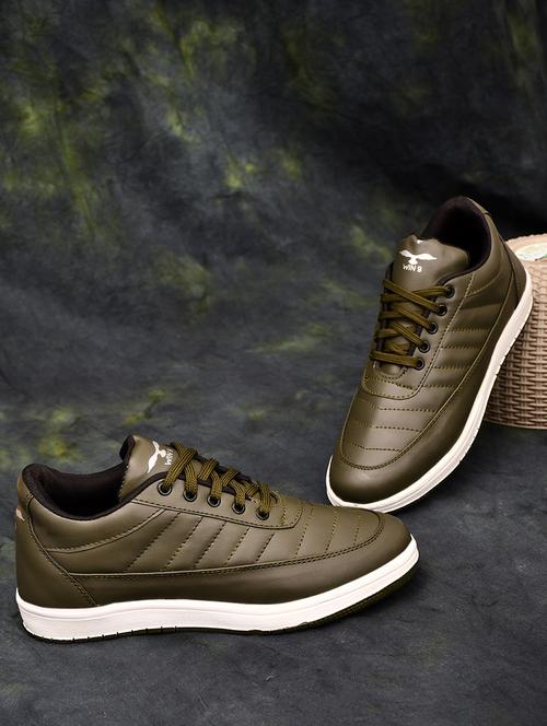 green solid lace up causal shoe - 19910895 - Very Small Image - 1