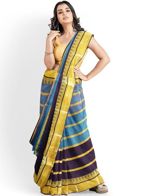 stripes woven saree - 19913349 - Very Small Image - 1