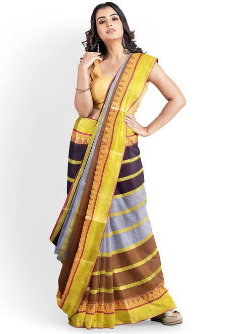 stripes woven saree - 19913354 - Very Small Image - 1