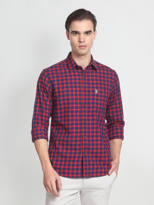 red cotton casual shirt - 19913489 - Very Small Image - 1