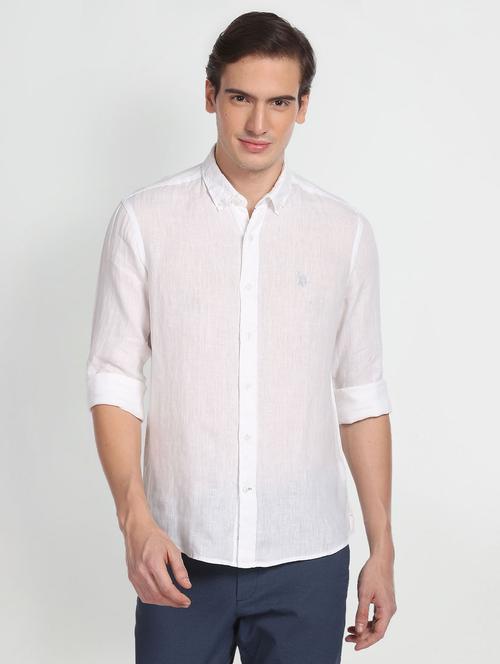 white linen casual shirt - 19913499 - Very Small Image - 1