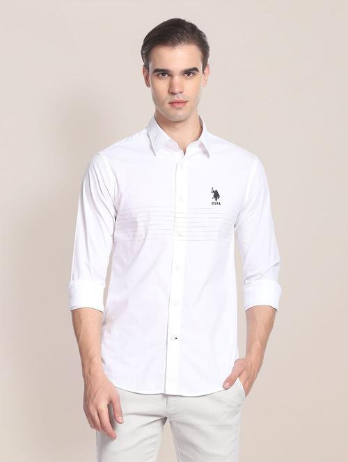 white cotton casual shirt - 19913546 - Very Small Image - 1