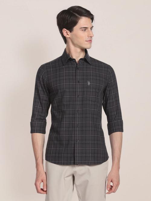 grey cotton casual shirt - 19913587 - Very Small Image - 1