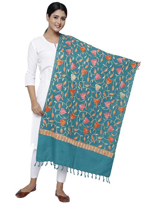 light blue wool shawl - 19913750 - Very Small Image - 1