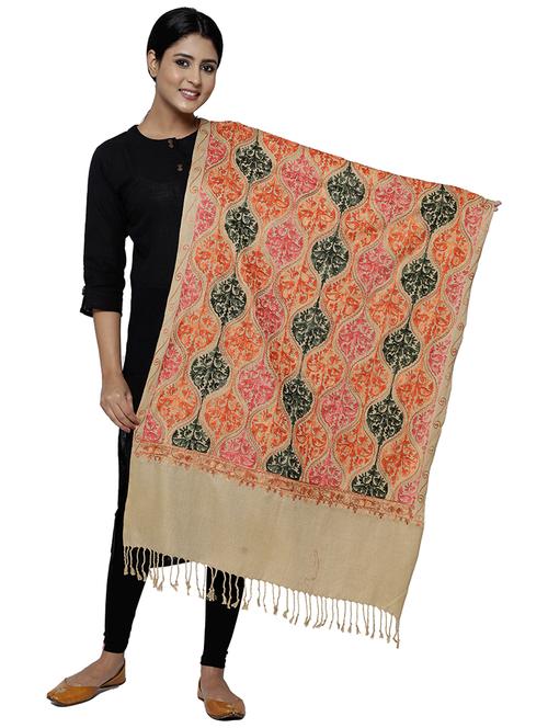 self design wool pashmina shawl - 19913753 - Very Small Image - 1