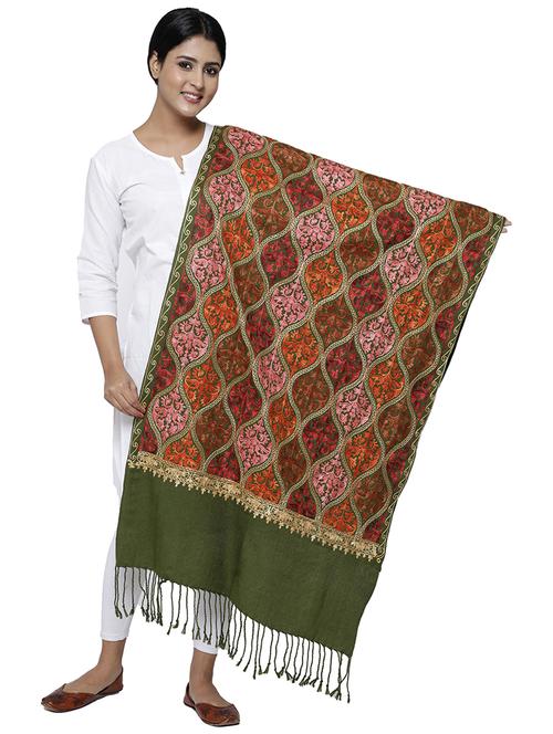 self design wool pashmina shawl - 19913766 - Very Small Image - 1