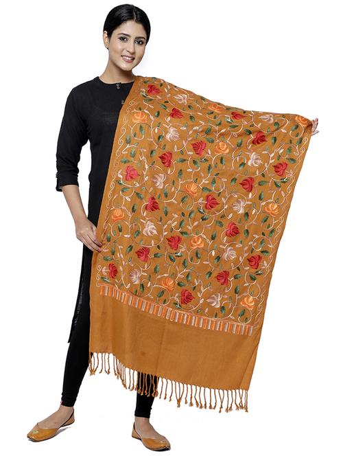 self design wool pashmina shawl - 19913768 - Very Small Image - 1