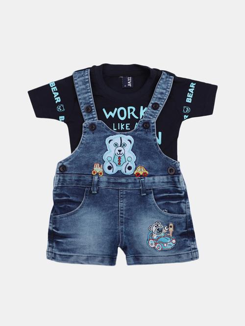 printed t shirt and denim dungaree set - 19913908 - Very Small Image - 1