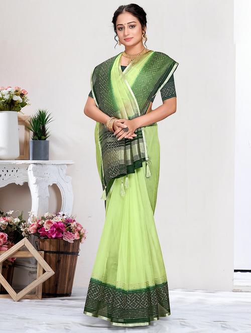 solid embroidered saree with blouse - 19914355 - Very Small Image - 1