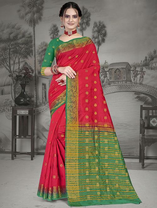 zari woven saree with blouse - 19914397 - Very Small Image - 1