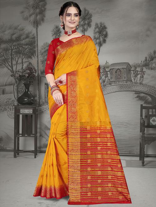 zari woven saree with blouse - 19914401 - Very Small Image - 1
