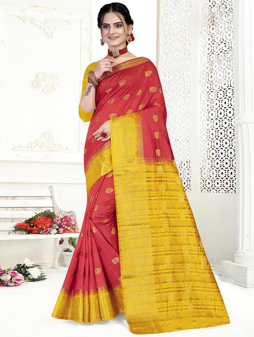 zari woven saree with blouse - 19914402 - Very Small Image - 1