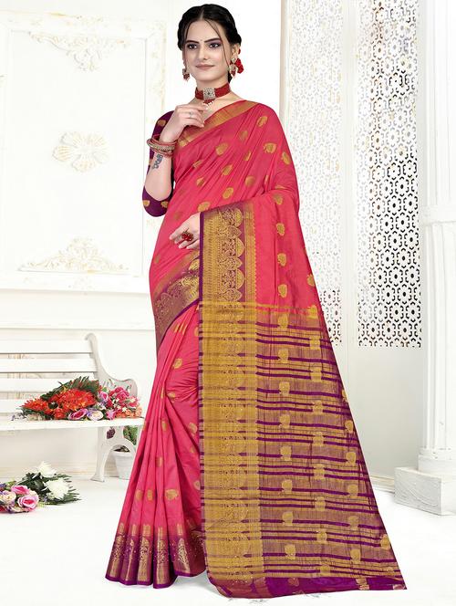 zari woven saree with blouse - 19914404 - Very Small Image - 1