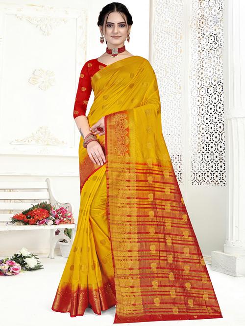 zari woven saree with blouse - 19914406 - Very Small Image - 1