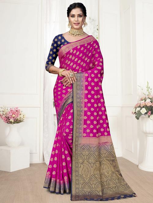 zari woven banarasi saree with blouse - 19915004 - Very Small Image - 1