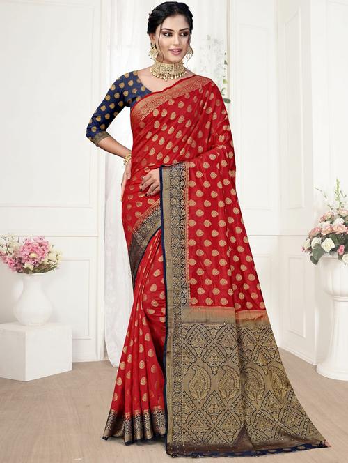 zari woven banarasi saree with blouse - 19915005 - Very Small Image - 1