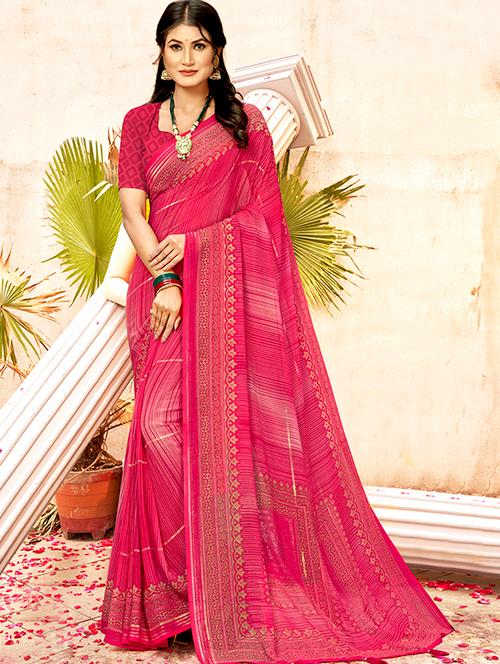 printed saree with blouse - 19915022 - Very Small Image - 1