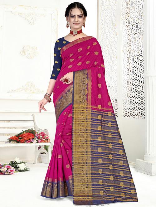 zari woven saree with blouse - 19915034 - Very Small Image - 1