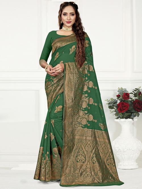 zari woven saree with blouse - 19915047 - Very Small Image - 1