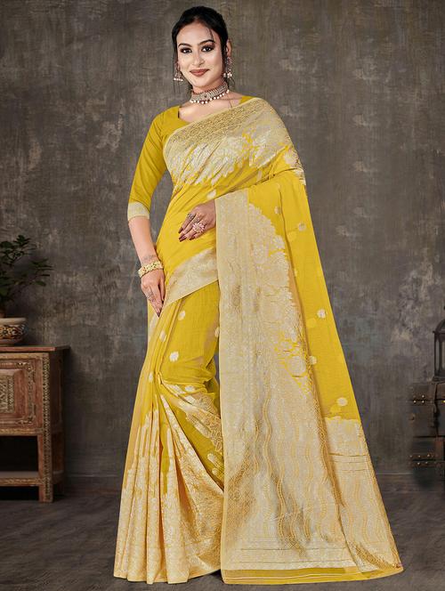 zari woven saree with blouse - 19915051 - Very Small Image - 1