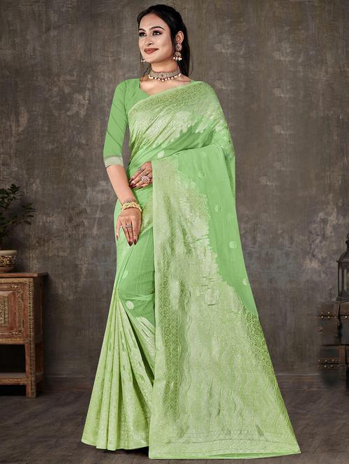 zari woven saree with blouse - 19915053 - Very Small Image - 1