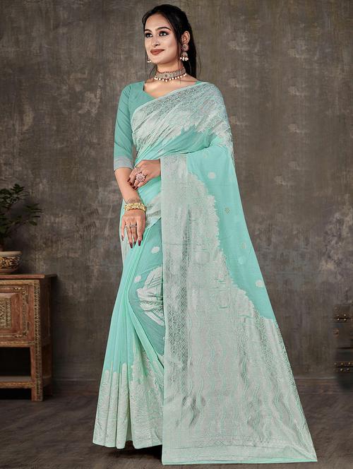zari woven saree with blouse - 19915055 - Very Small Image - 1