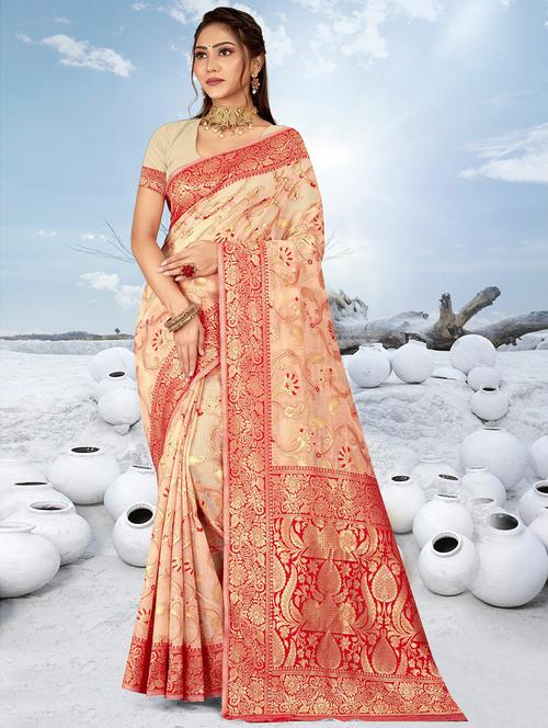 zari woven saree with blouse - 19915072 - Very Small Image - 1